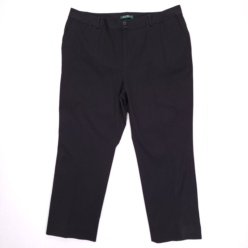 Lauren Ralph Lauren Black Straight Leg Dress Pants Womens 18W Stretch Cotton